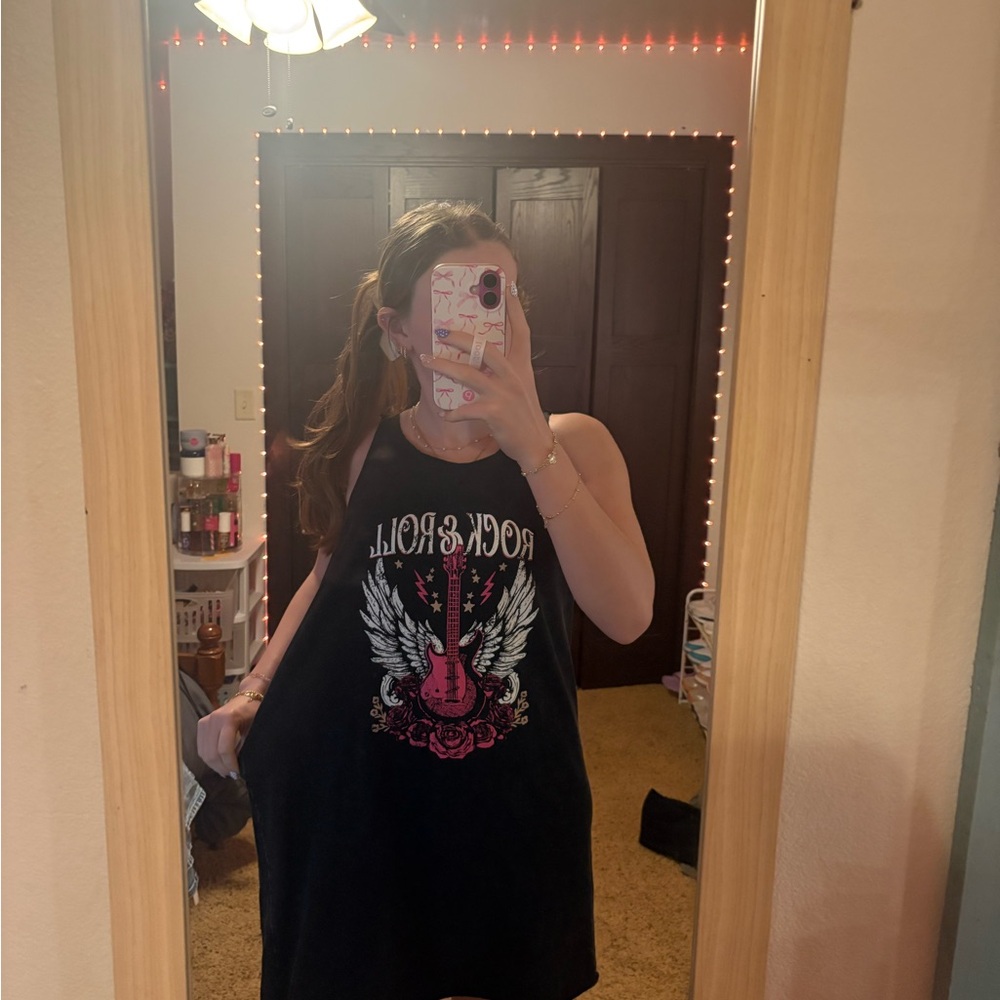 Maurices Black Graphic Tank Dress